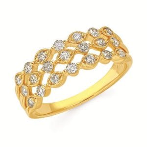 3 Line Diamond Fashion Ring