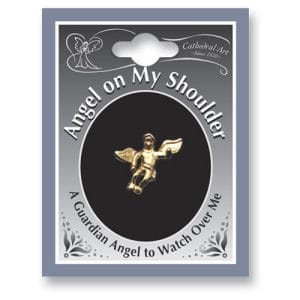 ANGEL ON MY SHOULDER GOLDTONE PIN