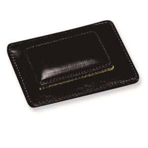 Black leather credit card case & money clip