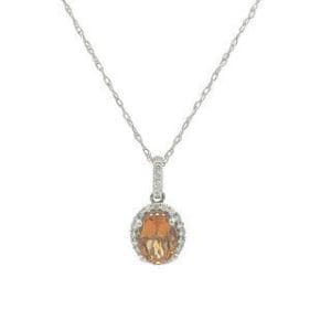 Citrine Halo Necklace