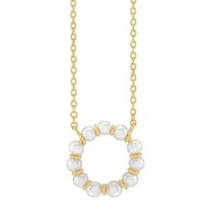 Cultured Freshwater Pearl Necklace 14KY 3mm