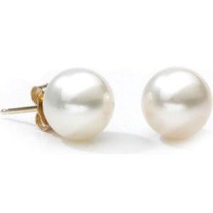 CULTURED PEARL EARRINGS, 7MM 14KT