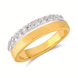 Diamond and Yellow Gold Band