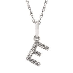 Diamond E Initial Necklace