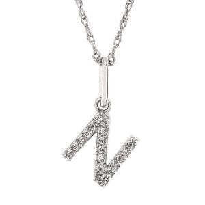 Diamond N Initial Necklace