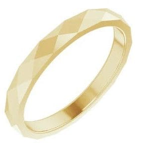 Diamond Pattern Wedding Band 2.5mm 14ky