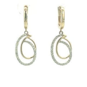 14KY Diamond Swirl Fashion Earrings 0.22ct