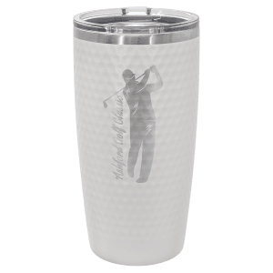 20oz White Golf Ball Tumbler w/slider Lid