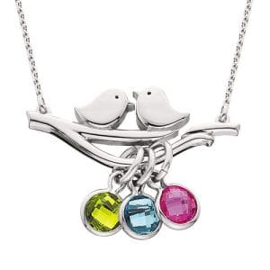 SILVER LOVE BIRDS NECKLACE 18 CHAIN"