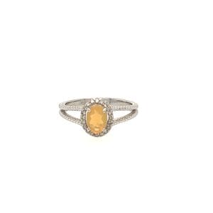 Ethopian Opal Halo Diamond Ring