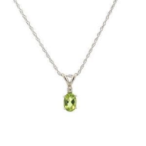 Peridot 1pt Pendant 14kt WG