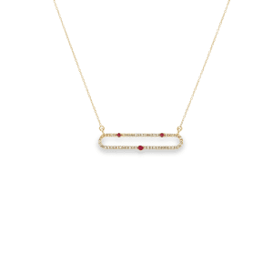 Paperclip Diamond and Ruby Necklace