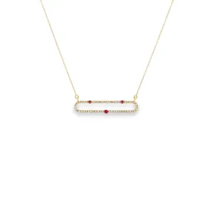 Paperclip Diamond and Ruby Necklace