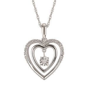 Shimmering Diamonds® Heart Drop Pendant