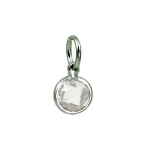 SILVER COIN SYN APR 5MM PENDANT