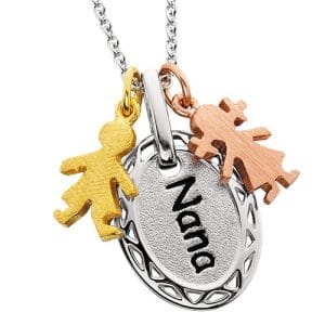 SILVER OVAL NANA PENDANT