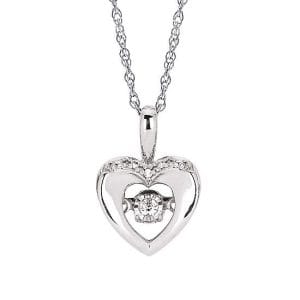 Sterling Silver Shimmering Diamond Pendant 0.03cttw