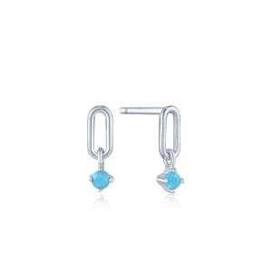 Turquoise Link Stud Earrings