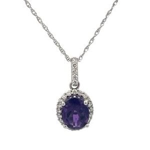 Oval Amethyst Necklace