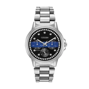 Ladies Thin Blue Line Watch Citizen Eco-Drive