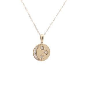 Crescent Moon and Stars Necklace