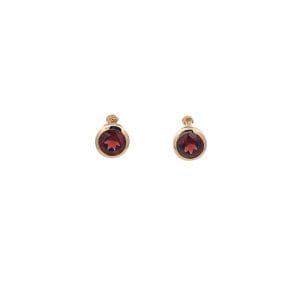 Round Garnet Earrings