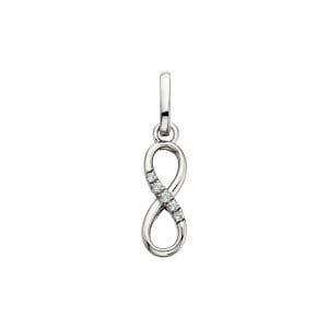 STERLING SILVER Infinity Charm SET WITH CZ ON AN 18 STERLING SILVER CHAIN"