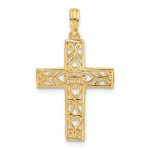 14KY Fancy Cross Necklace