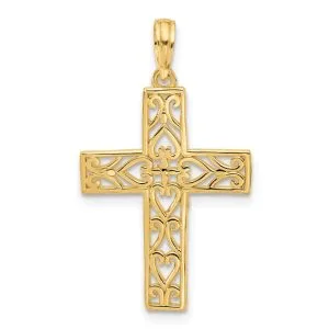 14KY Fancy Cross Necklace