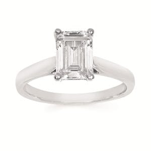 Lab Grown Emerald Cut Diamond Engagement Ring