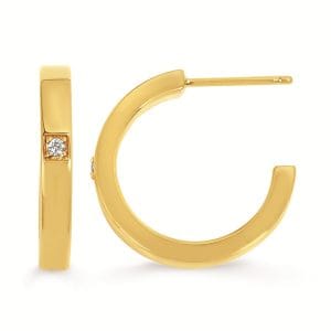 Single Diamond Hoop Earrings