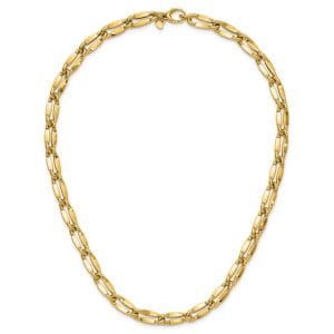 Leslie's 14K Polished Fancy Contoured Link Necklace