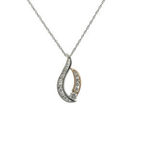 14KWY Diamond Necklace 0.76cttw plus center diam 0.21cttw
