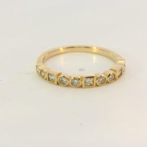 Bezel Circle and Square Diamond Ring