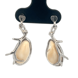 Elk Ivory Silver Earrings