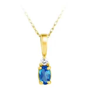 Blue Topaz Birthstone Pendant