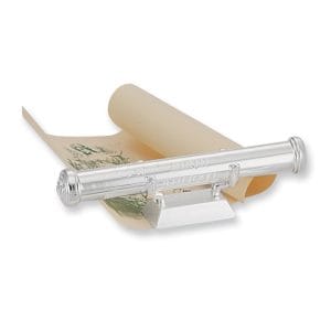 Silver-Plated Stand And Birth Certificate Holder