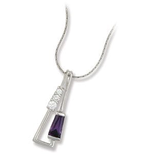 Elongated Triangle With Purple Accent Necklace