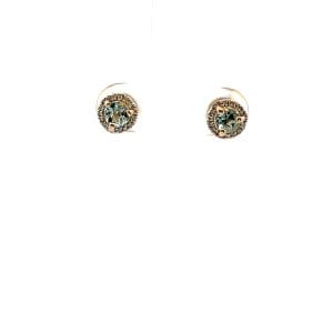 Aquamarine and Diamond Halo Earrings