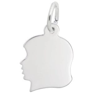 Flat Young Girl's Head Charm