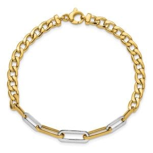 Leslie's Curb and Paperclip Bracelet
