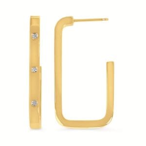 Diamond Square Hoop Earrings