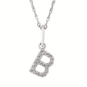 Diamond B Initial Necklace