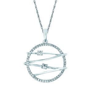 Two Diamond Circle Necklace