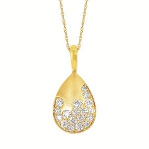Diamond Scatter Pear Necklace