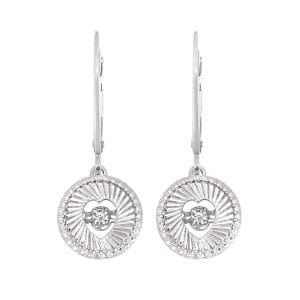 Shimmering Diamonds® Disc Heart Drop Earrings