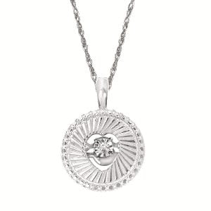 Shimmering Diamonds® Disc Heart Necklace