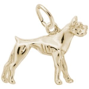 Boxer Dog Charm Gold Plated
