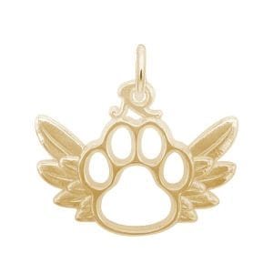 Paw with Wings Yellow Plated Charm