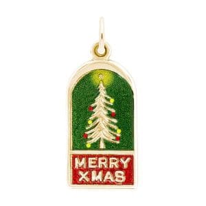 Painted Merry X-Mas Tree Charm